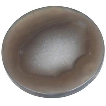 Imagem de Rockcloud Pedra fatias, laço de pedra, cartões de nome, cartões de casamento, cristais de cura, decoração de casa, Grey Agate(round Shape), 1