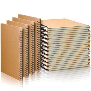 Imagem de Caderno espiral espiral A5, capa dura, 22 pacotes, páginas pautadas largas, 50 folhas 100 páginas, 21 x 14 cm, marrom (estilo sem forro)