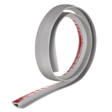 Imagem de HARFINGTON Faixa de transição de piso 3,5 cm 1 m autoadesiva PVC tapete para azulejo acabamento de borda de transição tira de cobertura para pisos irregulares altura 10 mm, cinza