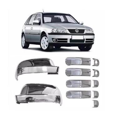Imagem de Kit Aplique Capa Cromada Retrovisor Maçanetas Vw Gol G4 2006 - Shekpar