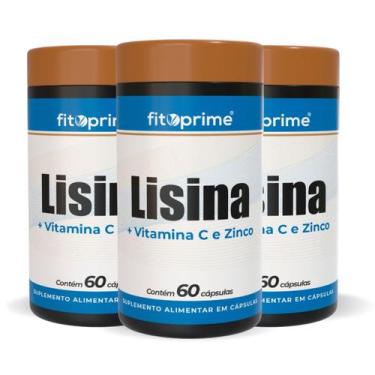 Imagem de Kit 3 Lisina com Vitamina C e Zinco 60 Cápsulas de 500mg Fitoprime