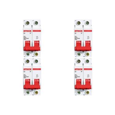 Imagem de Kit C/4 - Disjuntor Steck Din Bipolar 50A Sd62 3Ka