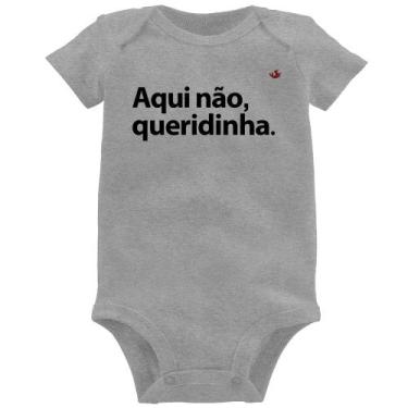 Imagem de Body Bebê Aqui não queridinha - Foca na Moda, Cinza, GG