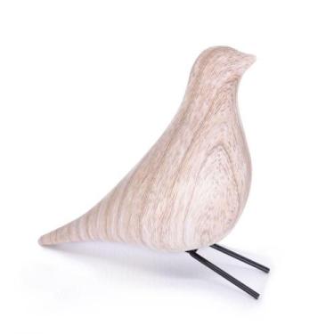 Imagem de Escultura Pássaro Pomba Decorativo Em Cerâmica Madeira 21 Cm F04 - D'r