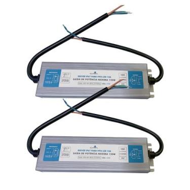 Imagem de Kit 2 Drivers 10A 12V Até 120W Entrada Bivolt Ip67 Gaya