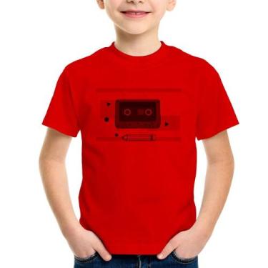 Imagem de Camiseta Infantil Fita Cassete - Foca na Moda, Vermelho, 2
