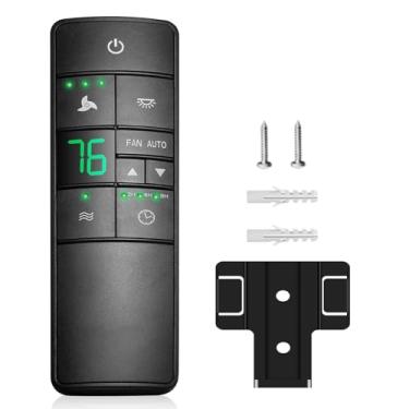 Imagem de COREBAY Substituição Do Controle Remoto Do Ventilador De Teto Termostático Para Hampton Bay 2Aazphd3/Hd3 Kujce10320/Tr222A, Com Dimmer De Luz Do Temporizador, Montagem Na Parede De 3 Velocidades (So