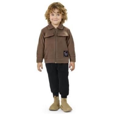 Imagem de Conjunto Infantil Menino Inverno Jaqueta Soft E Calça Moletom Peluciado - Angerô-Masculino