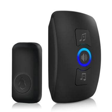 Imagem de Douevo Campainha de campainha, IP55 resistente à água, 60 melodias, 5 níveis de volume, campainha piscante de LED, alcance de mais de 1000 pés, para residências, escritórios, salas de aula e