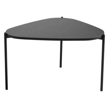 Imagem de Mesa De Centro Orgânica Artesano 59 Cm (largura) Em Mdp Nero (preto) E Pés Em Aço Preto