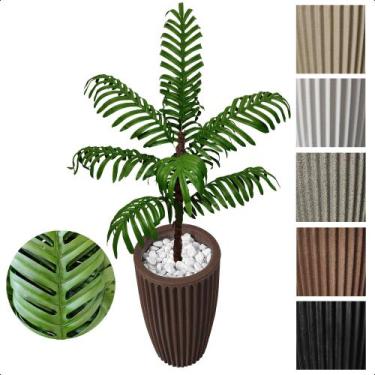 Imagem de Palmeira Areca Bambu Planta Artificial Com Vaso Decorativo - Flor de M