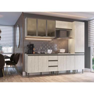 Imagem de Cozinha Americana Completa Modulada Greta 5 peças 3 Portas de Vidro- C