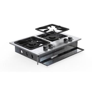 Imagem de Fogão Cooktop Industrial Aço Inox 2 Bocas Queimador Duplo - Líder Gril