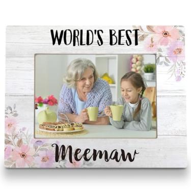 Imagem de FLDAS Porta-retrato Meemaw 20 x 25 cm, porta-retratos para avós, presentes de netos, presentes de aniversário das mães para Meemaws do neto, neta, World's Best Meemaw 5X7