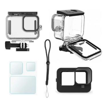 Imagem de Kit Compativel Para Gopro Hero 9/10/11/12 Black Acessórios Caixa Estanque Pelicula Case Silicone