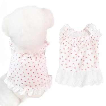 Imagem de Roupas de cachorro PP para cães pequenos, primavera verão, vestidos de gato, camisetas fofas, pijamas para filhotes de cachorro para mulheres, Shih Tzu Yorkshire Chihuahua Clothe
