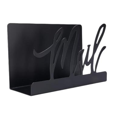 Imagem de Organizador de correspondência de bancada, suporte de correspondência de metal com base de borracha antiderrapante, suporte para envelopes de mesa e armazenamento de documentos