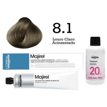 Imagem de Coloração Majirel 8.1 Louro Claro Acinzentado + Emulsão Oxi 20 Vol. 75