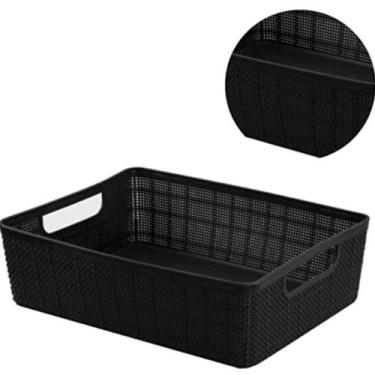 Imagem de Cesto Organizador Armário Multiuso Rattan 4.7L 28,5cm R.1705 - Plasnor
