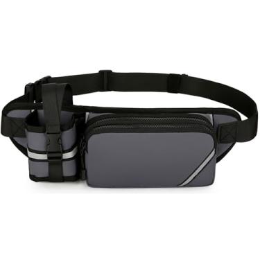 Imagem de Pochete de corrida para homens e mulheres com suporte para garrafa de água, alça ajustável, impermeável, caminhadas, viagens, ciclismo, atividades ao ar livre, Gery, Standard, Utilitário esportivo