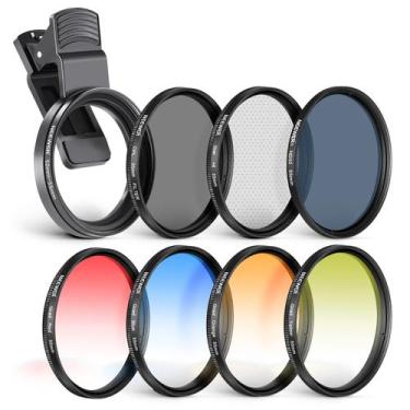 Imagem de Kit de filtro mais novo de 55 mm com CPL, ND32, estrela, 4 cores gradu