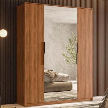 Imagem de Guarda Roupa Casal 4 Portas Com Espelho e 3 Gavetas Grécia - Demóbile,