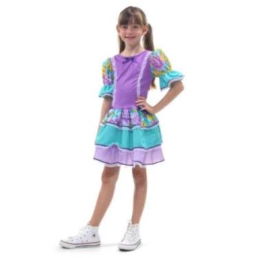 Imagem de Vestido Festa Junina Vestido Com Babados Sulamericana Luxo , Azul, M 5