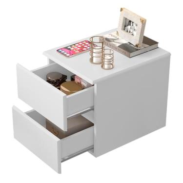 Imagem de Mesa De Cabeceira Suspensa Para Quarto Mini Tóquio 2 Gavetas (BRANCO)