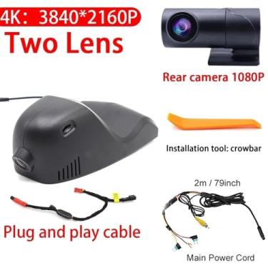 Imagem de ZJCGO 4K Car DVR compatível com Dash Cam Wifi Câmera traseira frontal 24h Monitor compatível com Mini Countryman Clubman Electric Cooper SE F54 F60 2015~2023(4K Two Lens,64G)