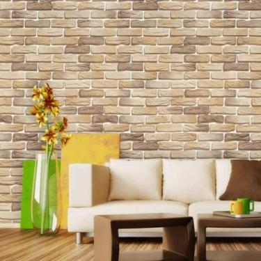 Imagem de Papel de Parede Vinil Tijolinho a Vista em Tons de Marrom - Inove Papé