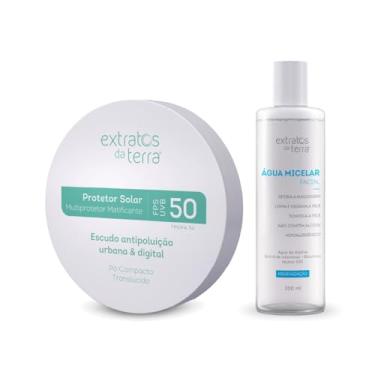 Imagem de Kit Proteção e Limpeza Facial: Pó Compacto Translúcido Matificante FPS 50 + Água Micelar 200 ml