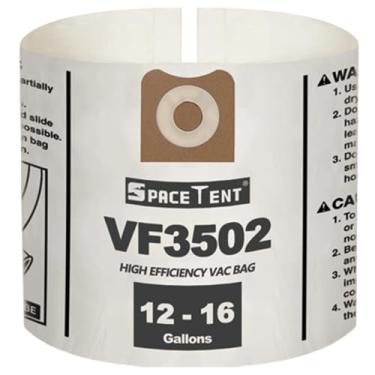 Imagem de Pacote com 5 VF3502 de substituição para sacos rígidos de aspirador de pó tamanho A, compatível com aspiradores úmidos/secos RIDGID 12-16 galões, sacos de filtro de poeira de alta eficiência, peça