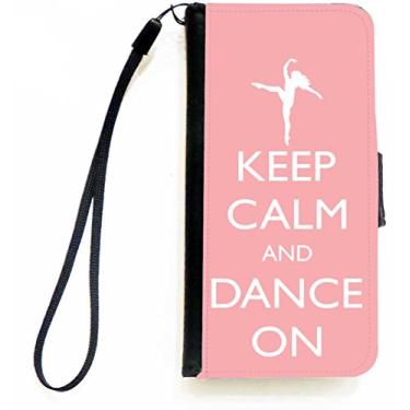 Imagem de Rikki Knight Keep Calm and Dance On - Capa carteira flip rosa claro com aba magnética para Apple iPhone 5c