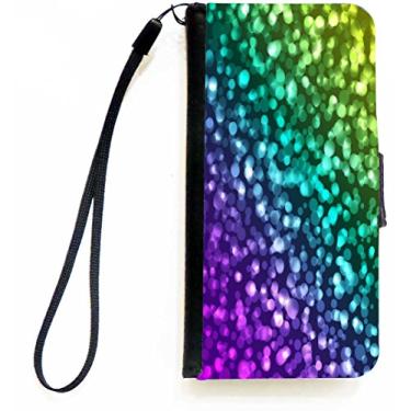 Imagem de Rikki Knight Capa carteira flip com design de holofote arco-íris com aba magnética para Apple iPhone 5c