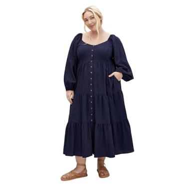 Imagem de City Chic Vestido plus size Portia Tier em azul-marinho, Azul marino, 54