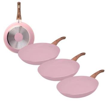 Imagem de Kit 3 Frigideira De Cerâmica Antiaderente Sahara Não Gruda 20cm - CASA