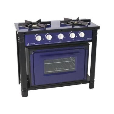 Imagem de Fogão Industrial Com Forno 2 Bocas Duplas Bravo Br2bf Azul - Venâncio