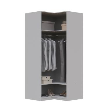 Imagem de Guarda Roupa De Canto Reto Modular 95cm Sem Portas Com Cabideiros Jade Cabecasa Cinza Urbano