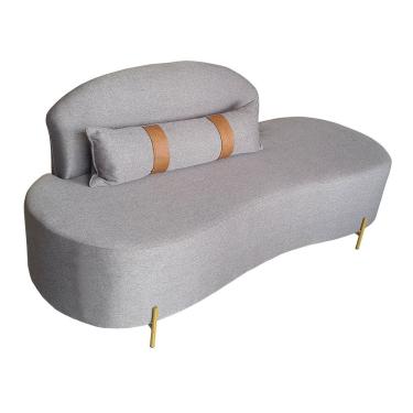 Imagem de Sofá Orgânico 2 Lugares Living Maitê 1,80m Élpis Móveis Linho Cinza