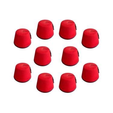 Imagem de Kit 10 Chapéu Turco Fez Tradicional De Feltro