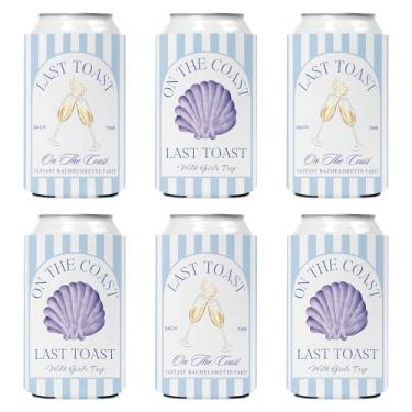 Imagem de Pop Nordic Último Brinde Na Costa - Capas Para Latas De Despedida Solteira Pacote Com 6 Cervejas Aconchegantes A Granel Festa Praia, Coolers Engraçados Refrigerantes Como Acessórios