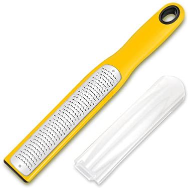 Imagem de Urbanstrive Ralador Zester Com Alça, Limão, Queijo Para Cozinha, Aço Inoxidável, Raladores, Parmesão, Alho, Noz-Moscada, Chocolate, Frutas, Legumes, Gengibre, Fino, Amarelo