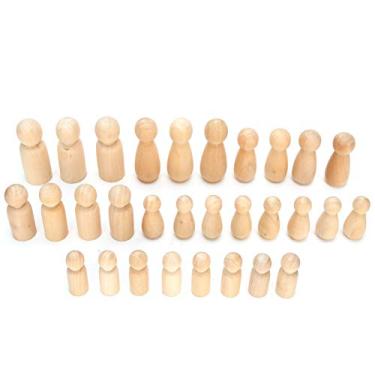 Imagem de Bonecas de Madeira de Madeira, Bonecas de Pinos Inacabados Pessoas Formas de 30pcs Corporações de Bonecas de Madeira Bonecas de Madeira Pintando Artesanato Artesanal