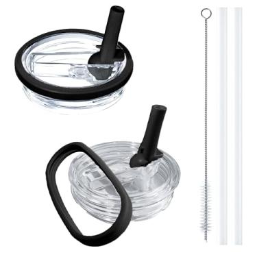 Imagem de Aooiiysd Pacote com 2 tampas Stanley de substituição de 1,134 g, para Stanley Quencher H2.0, design à prova de derramamento, material antiqueda e resistente ao calor de alta qualidade (preto)