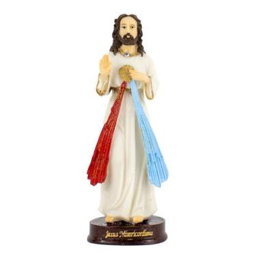 Imagem de Escultura Jesus Misericordioso 14 cm em Resina - Lua Mística - 100% Or