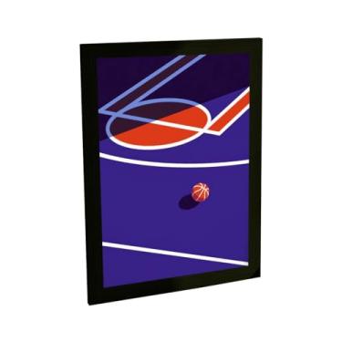 Imagem de Quadro Decorativo Basquete Ilustração Minimalista Bola Decoração Poster Quarto Sala
