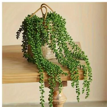 Imagem de Kit 2 Folhagem Planta verde suculenta artificiais 65cm Realista - La C