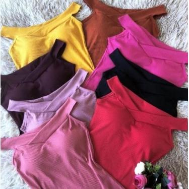 Imagem de Blusa canelada alça ombro - filó modas, Vermelho, P