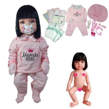 Imagem de Bebê Reborn Menina 100% Silicone Enxoval Com Bolsa -24 Itens - Mamãe R