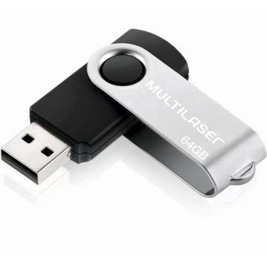 Imagem de Pen Drive 64GB USB Leitura 10MB/s Gravação 3MB/s Multilaser, 64GB